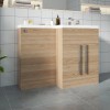 Calm Light Oak Right Hand Combination Vanity Unit Set with Concealed Cistern (No Toilet)