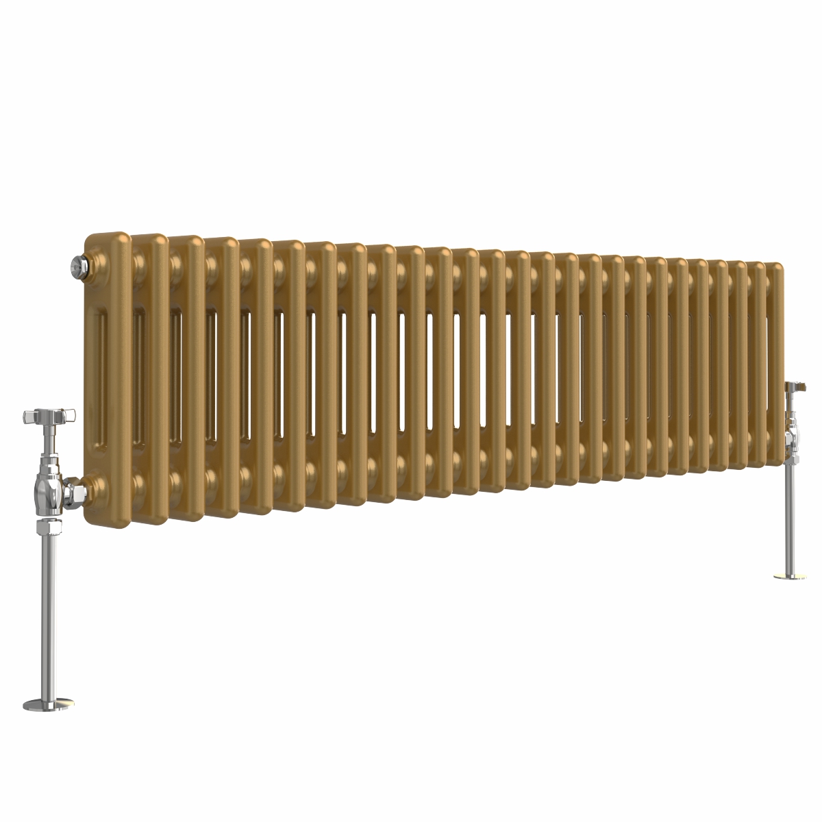 Bern 300 x 1190mm Metallic Gold Double Horizontal Column Radiator