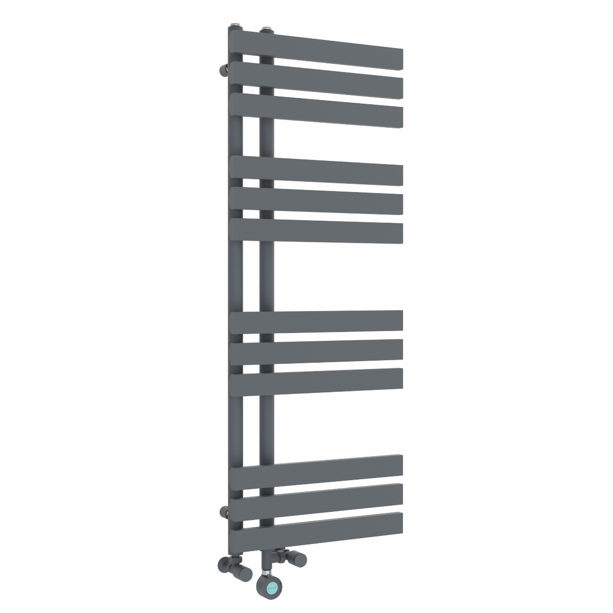 Koli 1200 x 450mm Dual Fuel Anthracite Thermostatic Touch Control Electric Heated Towel Rail