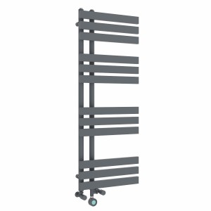 Koli 1200 x 450mm Dual Fuel Anthracite Thermostatic Touch Control Electric Heated Towel Rail