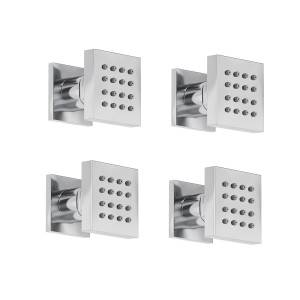 Modern 50mm Square Body Jet x 4 - Chrome