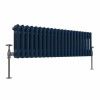 Bern 300 x 1010mm Sapphire Blue Triple Column Horizontal Traditional Radiator