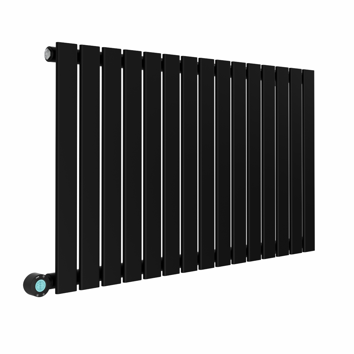 Karlstad 600 x 1022mm Black Flat Panel Horizontal Wifi Electric Radiator - 1000W