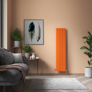 Karlstad 1800 x 410mm Bright Orange Double Flat Panel Vertical Designer Radiator