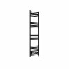Fjord 1400 x 400mm Curved Black Prefilled Electric Heated Towel Rail