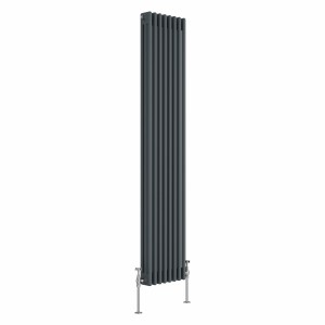 Bern 1800 x 380mm Anthracite Triple Column Vertical Traditional Radiator