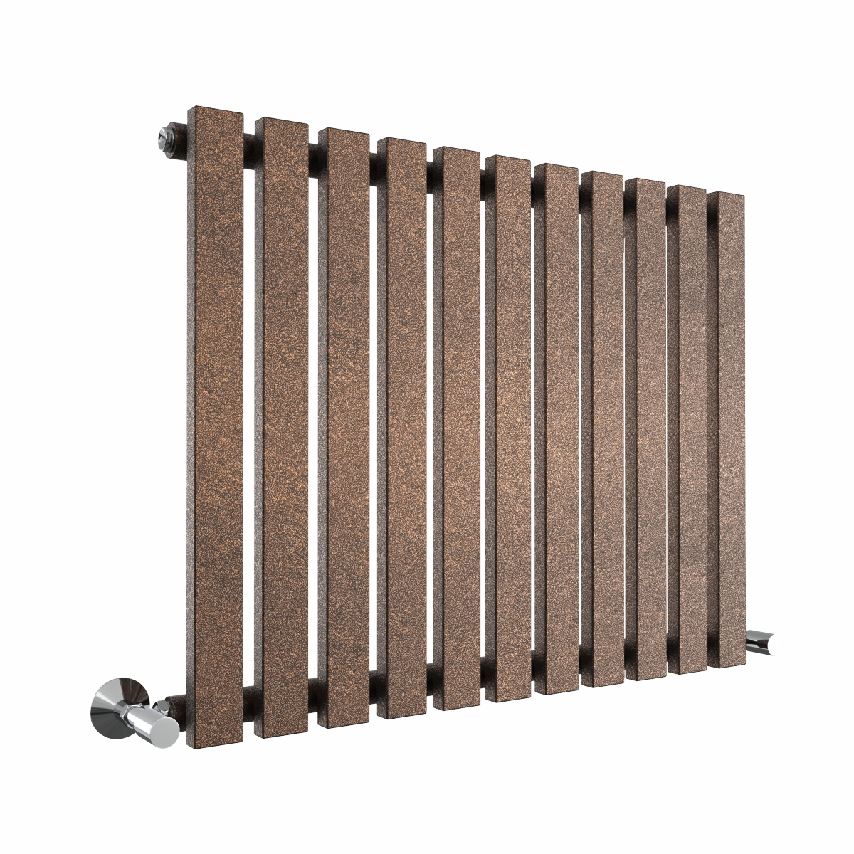 Lulea 600 x 760mm Black Copper Single Horizontal Flat Panel Designer Radiator