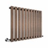 Lulea 600 x 760mm Black Copper Single Flat Panel Horizontal Designer Radiator