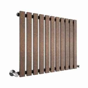 Lulea 600 x 760mm Black Copper Single Horizontal Flat Panel Designer Radiator