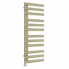 Kongsberg 1200 x 450mm Brushed Brass Thermostatic Touch Control Wifi Electric Towel Rail