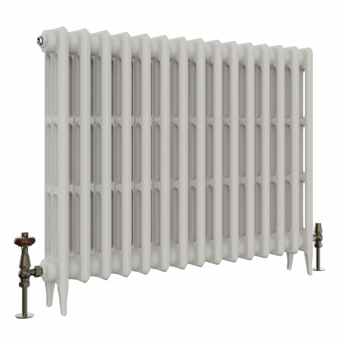 Classic  745 x 964mm  Porcelain White Triple Column Cast Iron Radiator - 15 Sections
