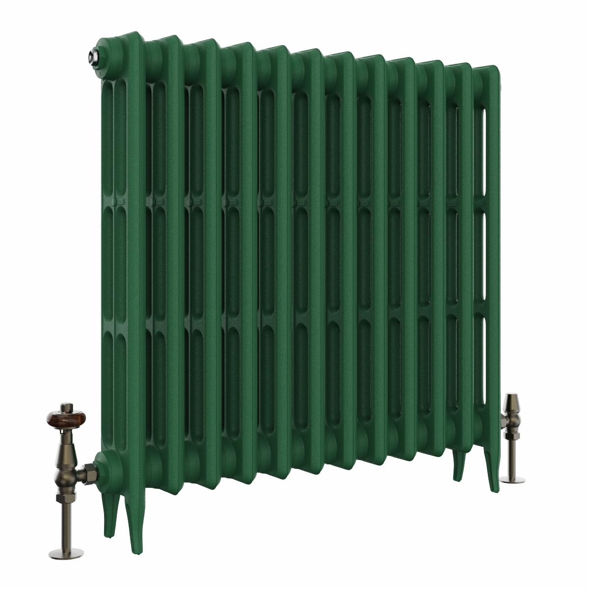 Classic  745 x 778mm  Farrow & Ball Duck Green Triple Column Cast Iron Radiator - 12 Sections
