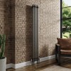 Bern 1800 x 290mm Raw Metal Double Column Vertical Traditional Radiator