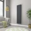 Norden 1800 x 473mm Anthracite Double Vertical Oval Tube Designer Radiator