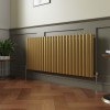Norden 600 x 1417mm Metallic Gold Single Oval Column Horizontal Designer Radiator