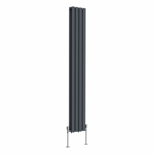 Norden 1600 x 237mm Anthracite Double Vertical Oval Tube Designer Radiator