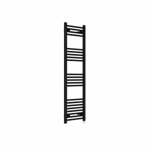 Bergen 1400 x 400mm Straight Black Prefilled Electric Heated Towel Rail