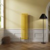 Bern 1500 x 380mm Zinc Yellow Double Column Vertical Traditional Radiator