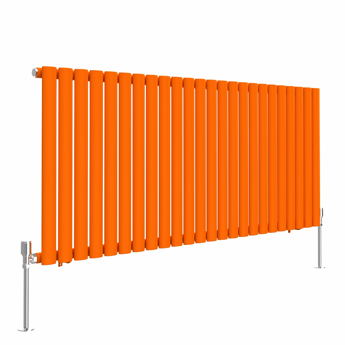 Norden 600 x 1417mm Bright Orange Single Oval Column Horizontal Designer Radiator