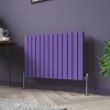 Karlstad 600 x 886mm Elegant Purple Double Horizontal Flat Panel Designer Radiator