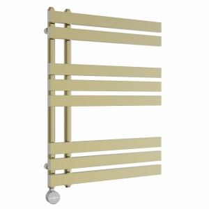 Koli 800 x 600mm Brushed Brass Thermostatic Touch Control Electric Heated Towel Rail