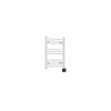 Fjord 600 x 500mm Curved White Thermostatic Wifi Control Electric Heated Towel Rail
