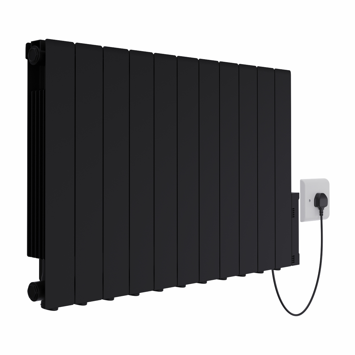 Bismo 575 x 935mm Black Wifi Oil Filled Electric Radiator - 2000W