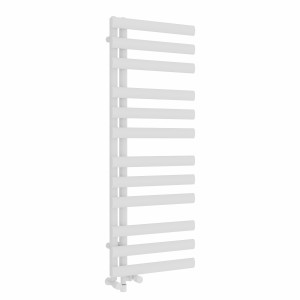 Kongsberg 1200 x 450mm Dual Fuel White Simple Electric Towel Rail
