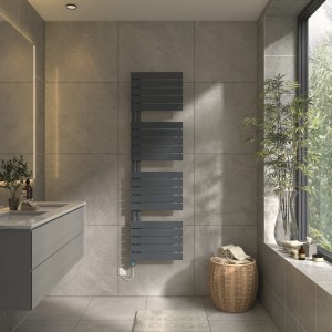 Kristiansund 1800 x 500mm Anthracite Thermostatic Touch Control Wifi Electric Heated Towel Rail