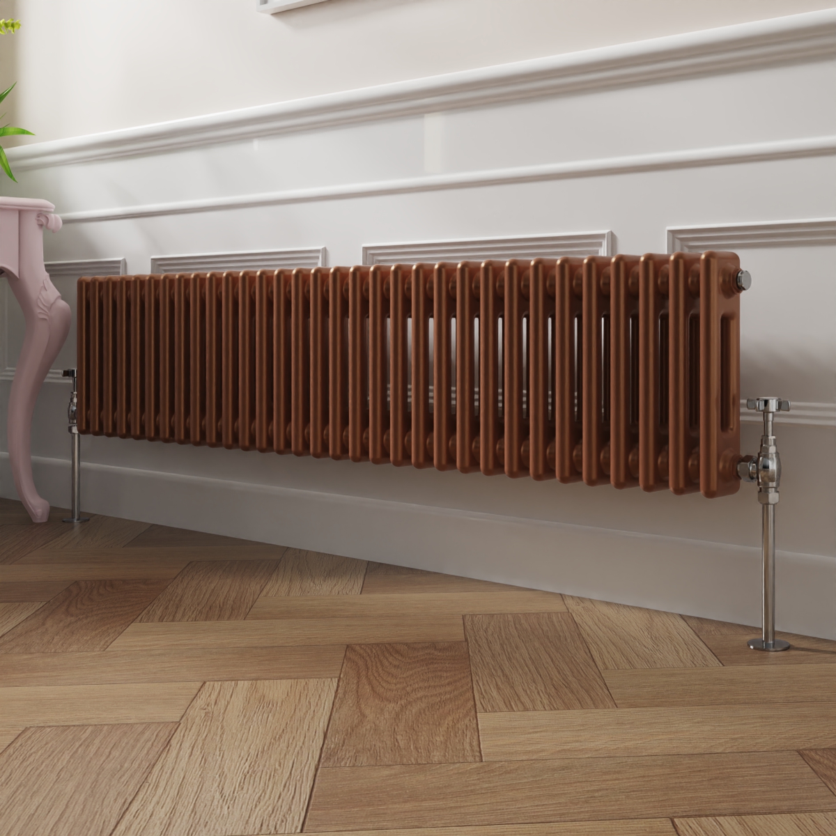 Bern 300 x 1460mm Metallic Bronze Double Horizontal Column Radiator