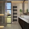 Koli 1600 x 450mm Dual Fuel Black Simple Electric Heated Towel Rail