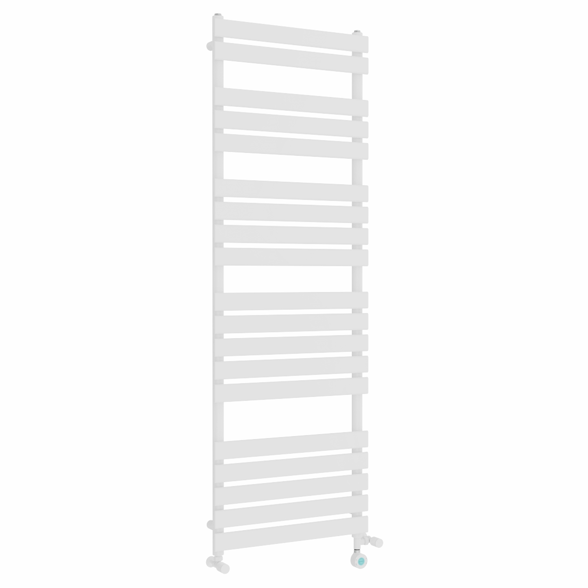 Juva 1800 x 600mm Dual Fuel White Flat Panel Thermostatic Touch Control Electric Heated Towel Rail