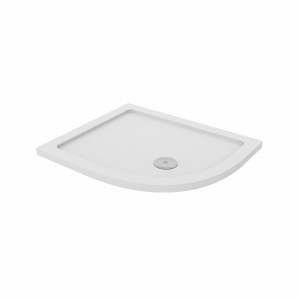 Essentials Anti-Slip 900 x 760mm Right Hand Offset Quadrant Stone Shower Tray White