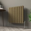 Karlstad 600 x 614mm Black Gold Double Horizontal Flat Panel Designer Radiator
