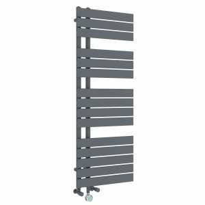 Kristiansund 1380 x 500mm Dual Fuel Anthracite Thermostatic Touch Control Electric Heated Towel Rail