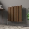 Karlstad 600 x 614mm Black Copper Double Horizontal Flat Panel Designer Radiator