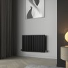Karlstad 600 x 886mm Black Double Horizontal Flat Panel Designer Radiator