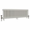 Classic  450 x 1336mm Porcelain White Triple Column Cast Iron Radiator - 21 Sections