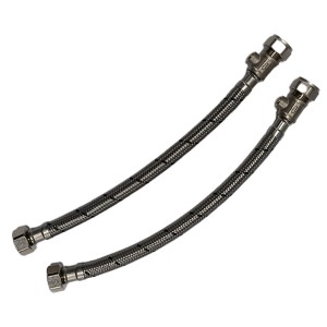 15mm x 1/2" Pair Flexible Tap Connectors With Isolation Valve 500mm - WRAS Approved