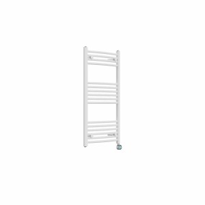 Fjord 1000 x 500mm Curved White Thermostatic Touch Control Wifi Electric Heated Towel Rail