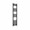 Fjord 1600 x 400mm Curved Black Prefilled Electric Heated Towel Rail