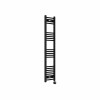 Fjord 1400 x 300mm Curved Black Thermostatic Touch Control Electric Heated Towel Rail