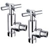 Designer Radiator 15mm Manual Chrome Cross Valves Pair