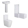 Cordoba Modern Bathroom Suite with L-Shape Shower Bath - Choice of Sizes