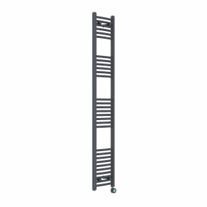 Fjord 1800 x 300mm Curved Anthracite Thermostatic Touch Control Electric Heated Towel Rail