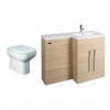 Calm Oak Right Hand Combination Vanity Unit with RAK-Origin Toilet & Soft Close Seat & Concealed Cistern - 1100mm