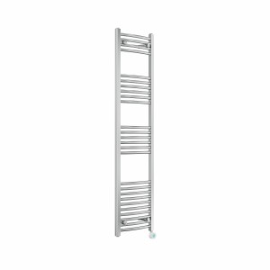 Fjord 1600 x 400mm Curved Chrome Thermostatic Touch Control Electric Heated Towel Rail