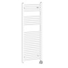 Bergen 1200 x 450mm Straight White Thermostatic Electric Heated Towel Rail
