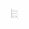 Fjord 600 x 600mm Curved White Thermostatic Touch Control Electric Heated Towel Rail