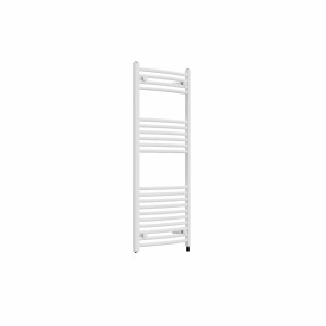 Fjord 1200 x 500mm Curved White Prefilled Electric Heated Towel Rail